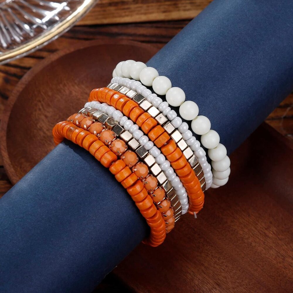 Bold Bohemian Beads Stackable Bracelet Set Adjust… - image 2
